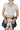 Person wearing a pink crop top with diagram design and plaid skirt holding a pink teddy bear.